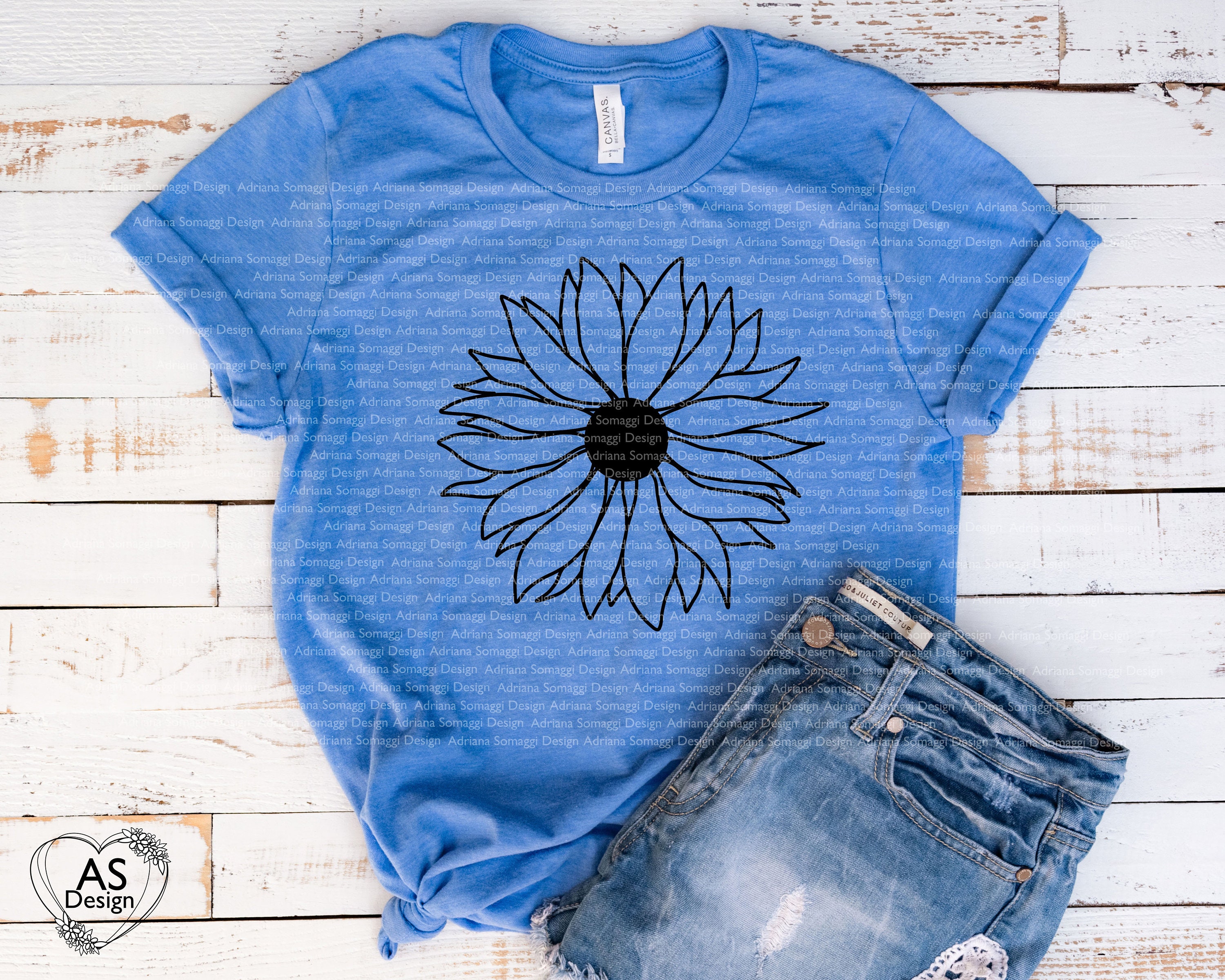 Cute And Simple Sunflower SVG Wild Flower Cutting File | Etsy