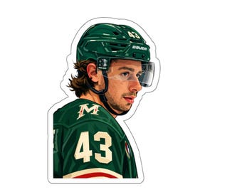 Quinn Hughes | Minnesota Wild Player Sticker | Die-Cut Sticker, Sports Hockey Decal
