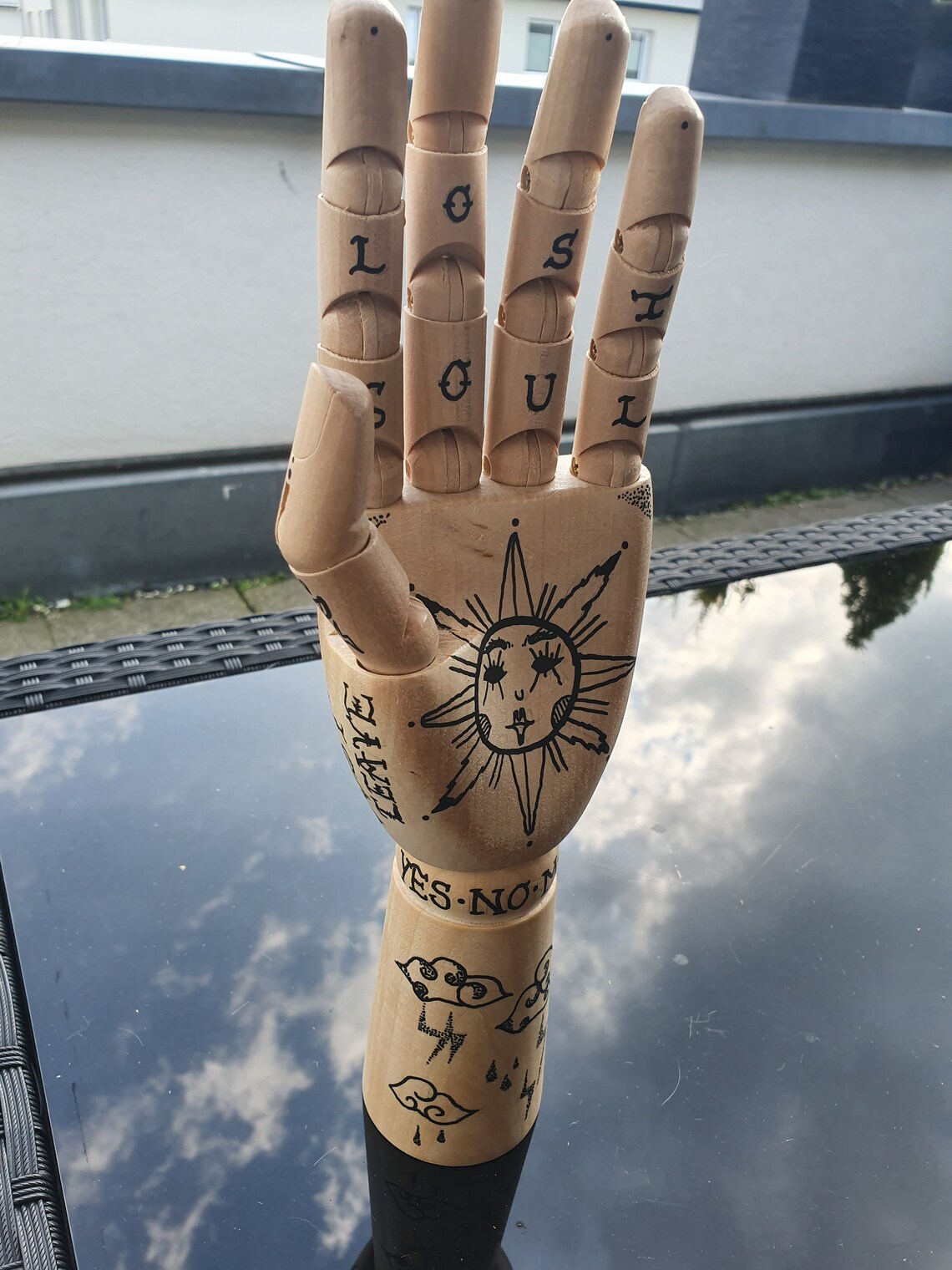 Holzhand Skulptur Tattoo Style Etsy