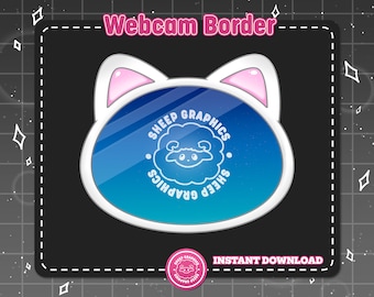 Cute Cat Webcam Overlay, Twitch Cam Border (Digital Download)