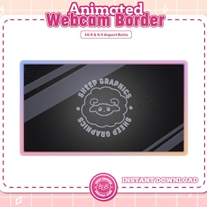 Sovrapposizione animata di camme pastello / sovrapposizione webcam / sovrapposizione di contrazioni / bordo webcam pastello carino / grafica di Twitch / sovrapposizione di flusso kawaii