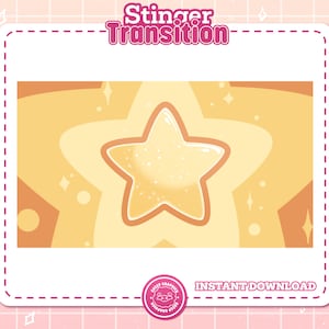 Cute Star Stinger Transition For Twitch / Star Transition / Star Twitch Overlay / Yellow Stinger / Twitch Transition