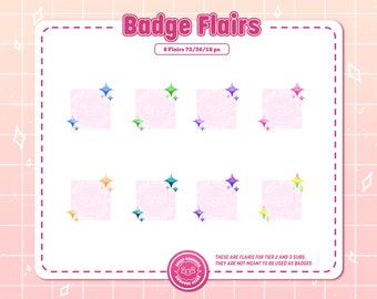 Sprankelende flair-badges voor Twitch Tier 2/3 Subs (PNG-bestanden)