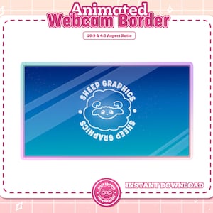 Animated Pastel Cam Overlay / Webcam Overlay / Twitch Overlay / Cute Pastel Webcam Border / Twitch Graphics / Kawaii Stream Overlay