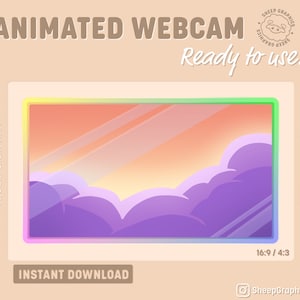 Animated Pastel Rainbow Cam Overlay / Border / Frame / Stream Graphics / Kawaii / Streamer / Simple
