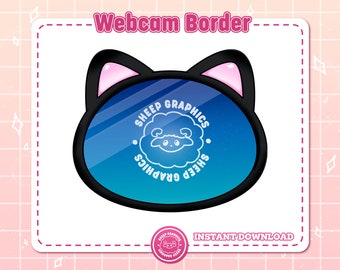 Cute Cat Webcam Overlay, Twitch Cam Border (Digital Download)