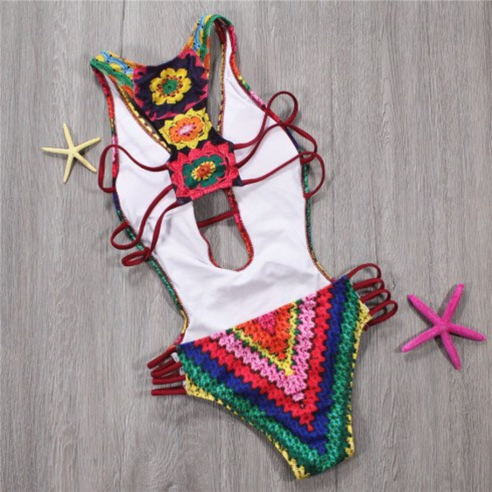 Boho Swimsuit Boho Beach Wear Bohemian Swimsuit One Piece Etsy