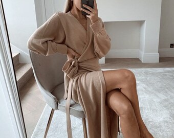 Sweater Dress Boho Dress Boho Midi Knit 