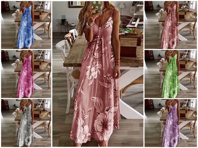 Boho Dress, Summer Dress for Women, Bohemian Dress, Plus Size Maxi Boho Dress, Print Dress, Tribal Hippie Dress, Floral Fashion Dress 