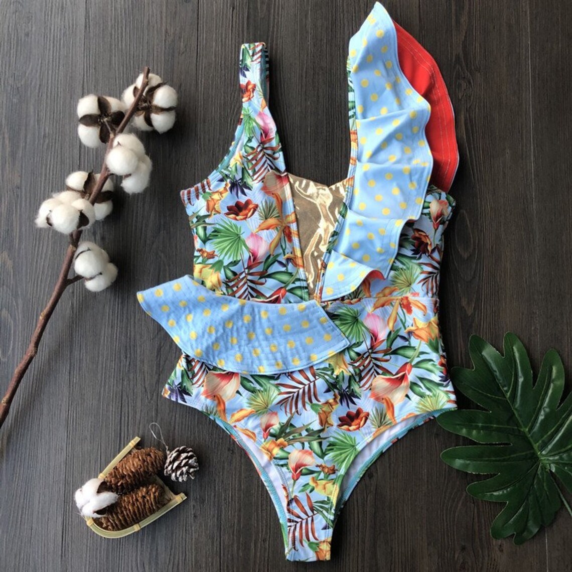 Boho Swimsuit Boho Beach Wear Bohemian Swimsuit One Piece Etsy
