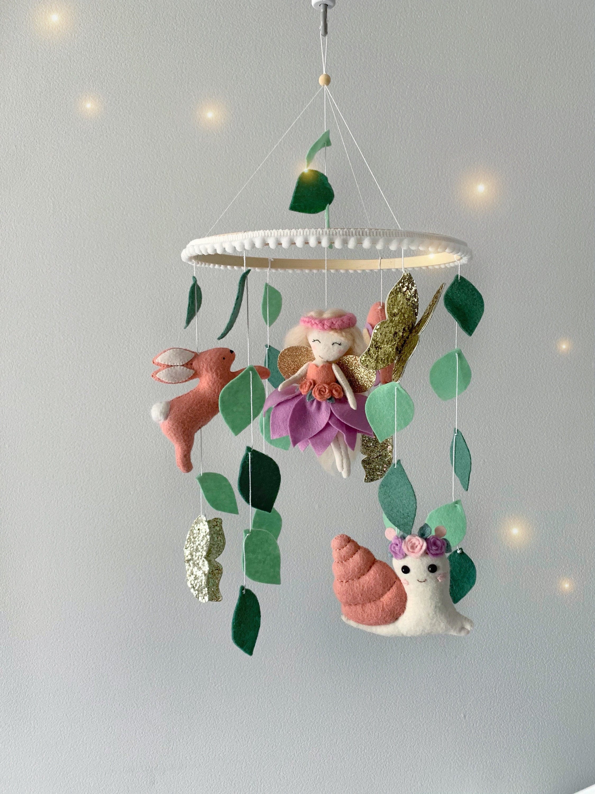 Baby girl mobile crib baby mobile fairy woodland baby Etsy