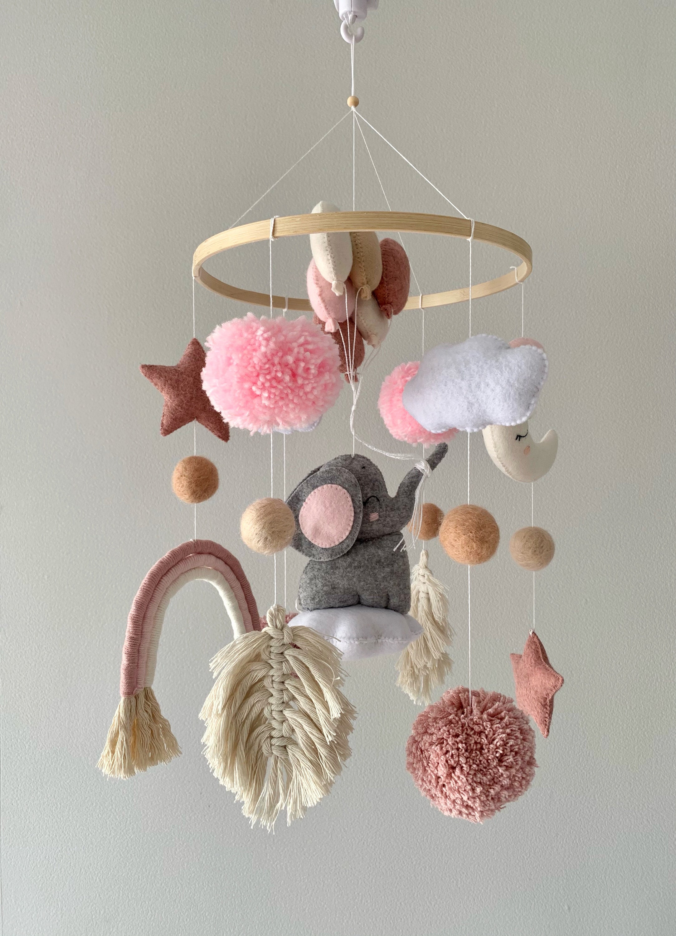 Baby mobile crib Boho nursery decor baby girl mobile boho Etsy