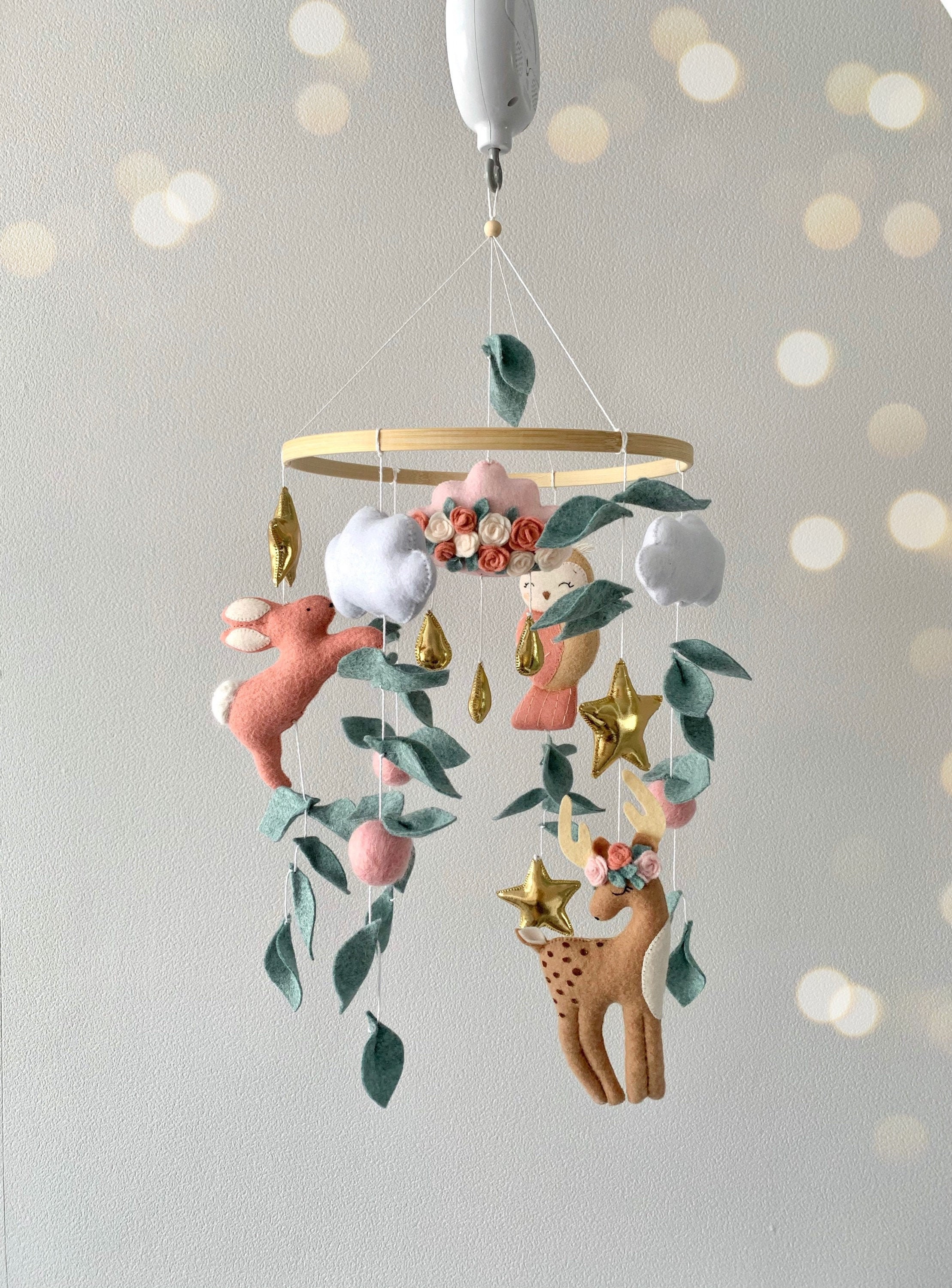 Baby Mädchen Mobile Boho Kinderzimmer Deko rosa Baby Mädchen Etsy