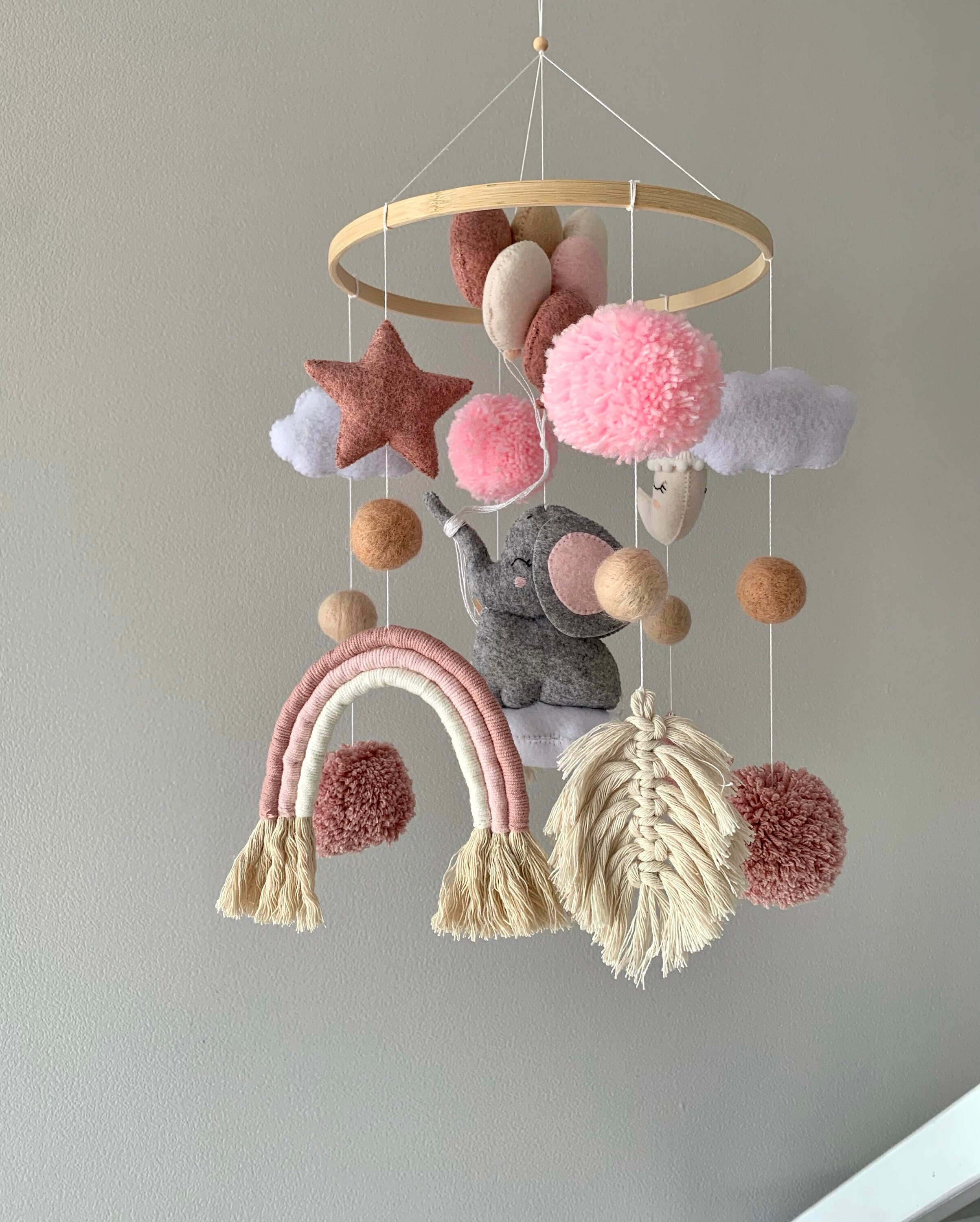Baby mobile crib Boho nursery decor baby girl mobile boho Etsy