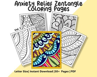 Libro para colorear Zentangle: 50 páginas para aliviar la ansiedad (PDF)