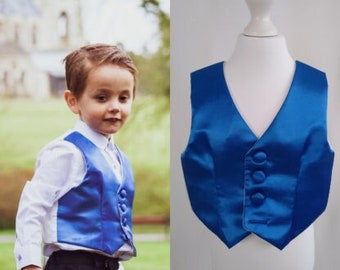 Smart Childs Waistcoat Vest in Dupion Satin for Page Boys and Ring Bearers