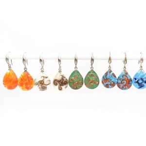 Muranoglas Tropfenohrringe: Bunte Lampwork Art Glasschmuck