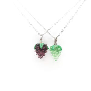 green grape Murano Glass Necklace , cute grape Fruit Jewelry, Cute Gift for Woman , grape Birthday Gift , Christmas Gift , grape lover gifts