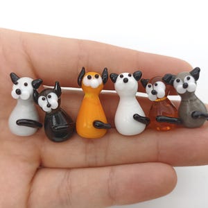 Tiny cat gifts glass animals mini figurine, handmade murano glass cat gift for her, miniature cat mini glass cat sculpture for table catlove