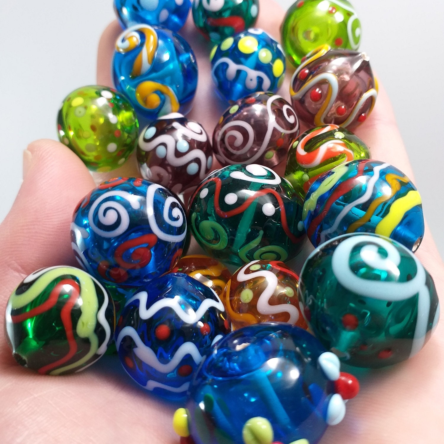 Blue Bubble Necklace , Murano Glass Necklace , Adjustable Necklace