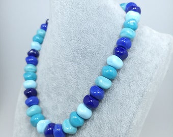 Turquoise Bead Necklace: Murano Glass Italian Venetian Jewelry