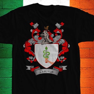 Delaney Family Crest T- Shirt, Delaney Coat of Arms, Delaney Shirt, Delaney Family Name, Irish Surname Gift, Delaney Surname, Irish Gifts