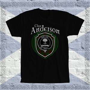 Clan Anderson Tartan T-Shirt, Scottish Anderson Tshirt, Anderson Last Name, Anderson Tartan, Anderson Crest, Anderson Clan Crest Badge