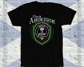 Clan Anderson Tartan T-Shirt, Scottish Anderson Tshirt, Anderson Nachname, Anderson Tartan, Anderson Crest, Anderson Clan Wappen Abzeichen