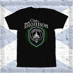 Clan Morrison Tartan T-Shirt, Scottish Morrison Tshirt, Morrison Last Name, Morrison Tartan, Morrison Crest, Morrison Clan Crest Badge