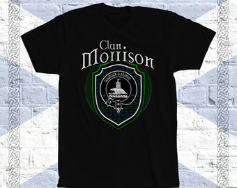 Clan Morrison Tartan T-Shirt, Scottish Morrison Tshirt, Morrison Last Name, Morrison Tartan, Morrison Crest, Morrison Clan Crest Badge