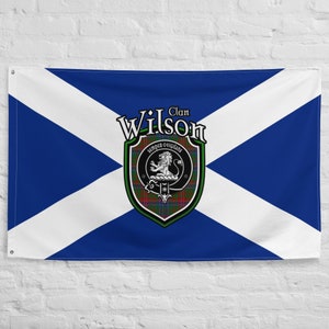 Clan Wilson Scottish Family Crest, Scotland Flag | Scottish gifts for the home | Scottish Wilson Clan Flag