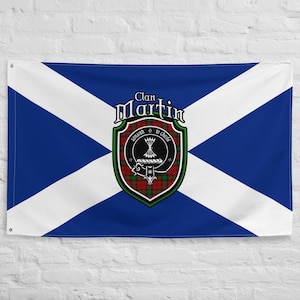Clan Martin Scottish Family Crest, Scotland Flag | Scottish gifts for the home | Scottish Martin Clan Flag