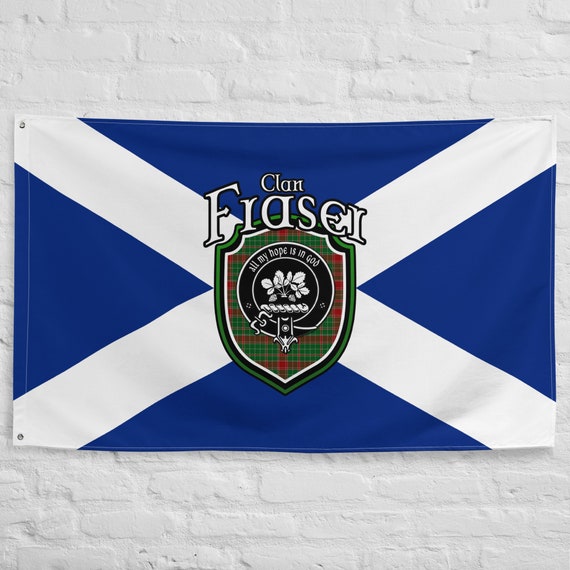 Clan Fraser Scottish Family Crest, Scotland Flag Scottish Gifts