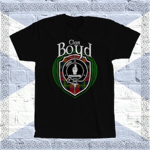 Clan Boyd Tartan T-Shirt, Scottish Boyd Tshirt, Boyd Last Name, Boyd Family Name, Boyd Tartan, Boyd Crest, Boyd Clan Crest Badge