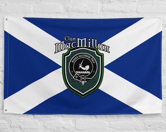 Clan MacMillan Schottisches Familien wappen, Schottland Flagge | Schottische Geschenke für die Wohnung | Schottische MacMillan Clan Flagge