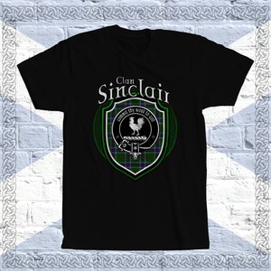 Clan Sinclair Tartan T-Shirt, Scottish Sinclair Tshirt, Sinclair Last Name, Sinclair Tartan, Sinclair Crest, Sinclair Clan Crest Badge