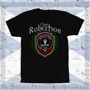 Clan Robertson Tartan T-Shirt, Scottish Robertson Tshirt, Robertson Family Name, Robertson Tartan, Robertson Crest, Robertson Clan Crest