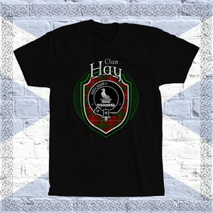 Clan Hay Crest T-Shirt, Scottish Hay Family Gifts, Hay Heraldry, Hay Tartan Shirt, Hay Clan Crest Badge, Scottish T-shirt