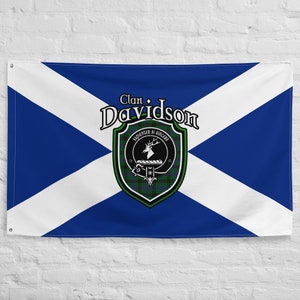 Clan Davidson Scottish Family Crest, Scotland Flag | Scottish gifts for the home | Scottish Davidson Clan Flag
