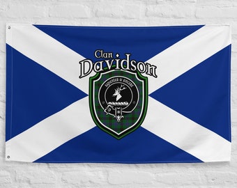 Clan Davidson Scottish Family Crest, Vlag van Schotland | Schotse cadeaus voor thuis | Schotse Davidson Clan Vlag