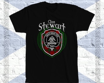 Clan Stewart Tartan T-Shirt, Scottish Stewart Tshirt, Stewart Family Name, Stewart Tartan, Stewart Crest, Stewart Clan Crest Badge