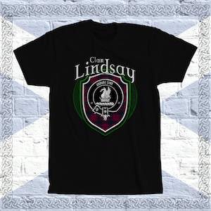 Clan Lindsay Crest T-Shirt, Scottish Lindsay Family Gifts, Lindsay Heraldry, Lindsay Tartan Shirt, Lindsay Clan Crest Badge, Scottish Tee