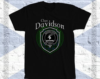 Clan Davidson Tartan T-Shirt, Schotse Davidson Tshirt, Davidson Achternaam, Davidson Tartan, Davidson Crest, Davidson Clan Crest Badge