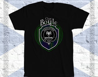 T-shirt Clan Boyle Crest, cadeaux de la famille Boyle écossaise, héraldique Boyle, chemise en tartan Boyle, insigne De crête du clan Boyle, t-shirt écossais