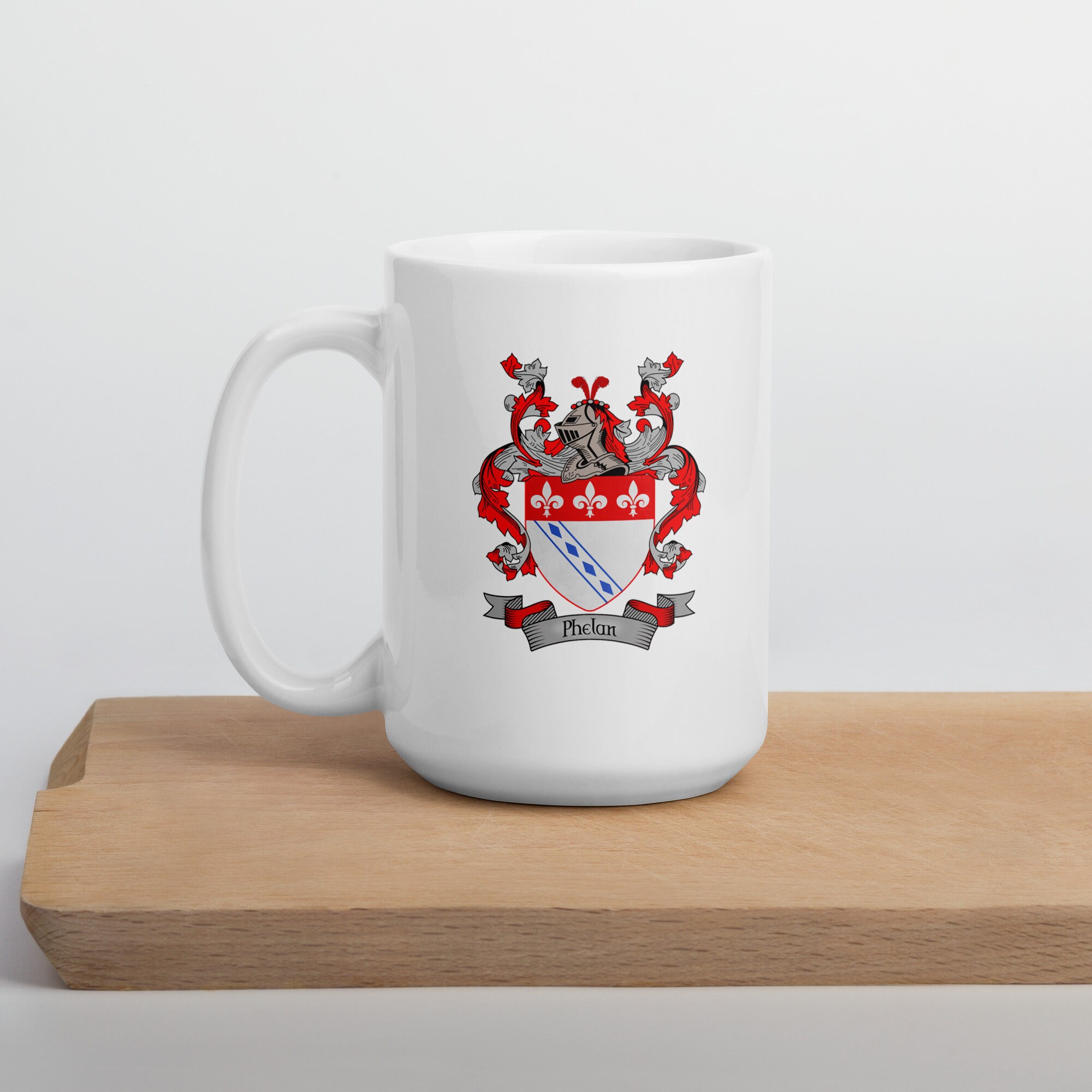 Phelan Coat of Arms Coffee Mug - Phelan Family Crest Coffee Cup - Etsy