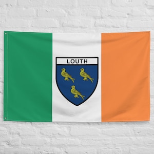 Louth County Coat of Arms Ireland Flag | Louth Crest Flag | Ireland Flag 3&#39;x5&#39;