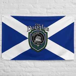 Clan Douglas Scottish Family Crest, Scotland Flag / Regali scozzesi per la casa / Scottish Douglas Clan Flag