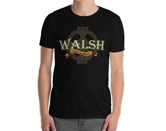 Walsh Irisches Familienname T-Shirt - Walsh Irische Familiennamen Geschenke - Keltisches Kreuz Shirt