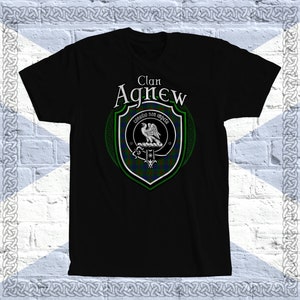 Clan Agnew Tartan T-Shirt, Scottish Agnew  Tshirt, Agnew Last Name, Agnew Tartan, Brodie Crest, Agnew Clan Crest Badge
