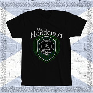 Clan Henderson Tartan T-Shirt, Scottish Henderson Tshirt, Henderson Last Name, Henderson Tartan, Henderson Crest, Henderson Clan Crest